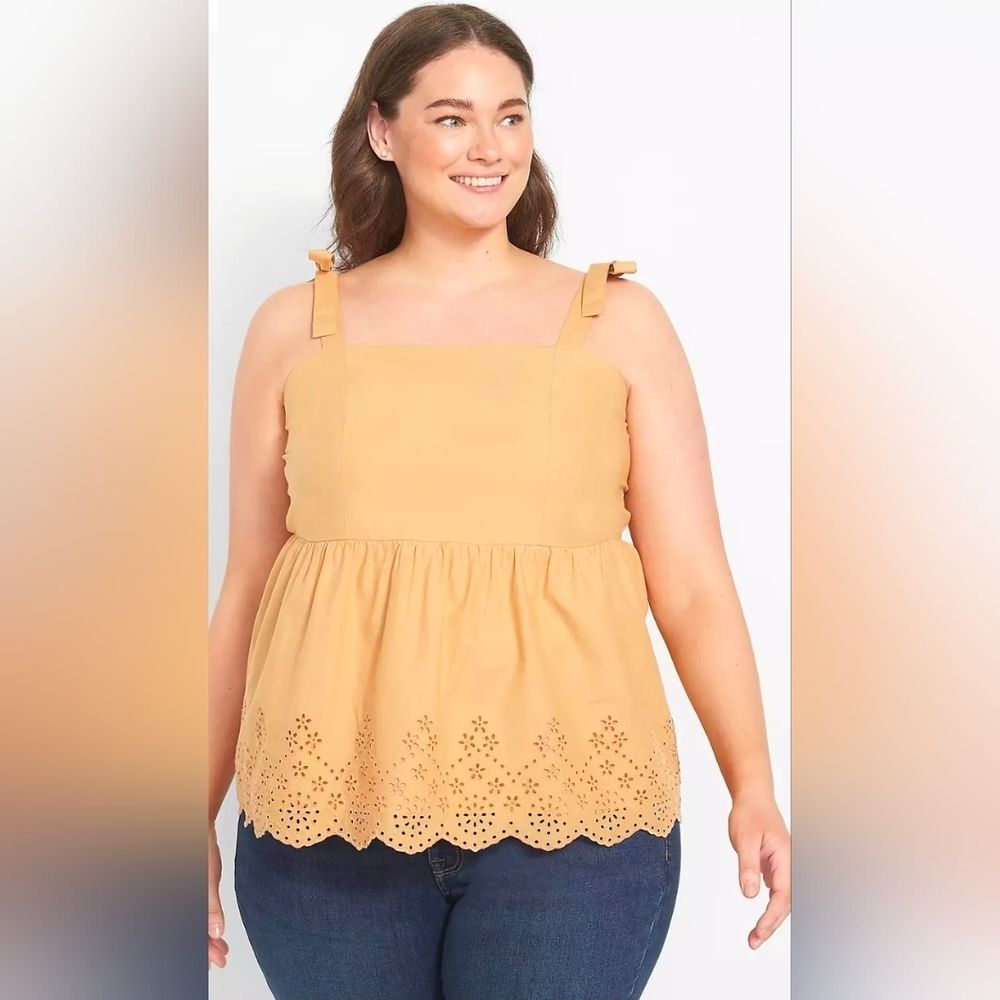 Lane Bryant Eyelet Lace Cotton Cami Top Plus Size 16W